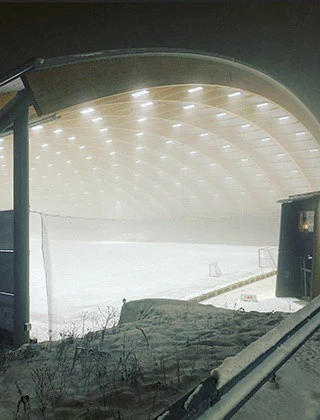 LED sportsbelysning på Bandy Nationalstadion i Sverige - Billede 1