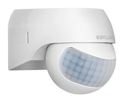 ESYLUX 180 BASIC bevægelsessensor i hvid, vægmonteret til automatisk lysstyring.