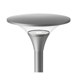 Park LUX 40W gadelampe med Astro/DALI, moderne design i sølv til udendørs belysning.